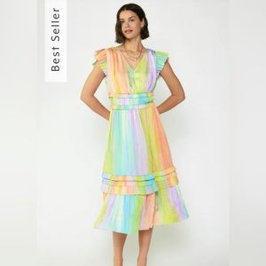 Current Air gathered rainbow midi dress
Brand New with Tags 
XS, S available